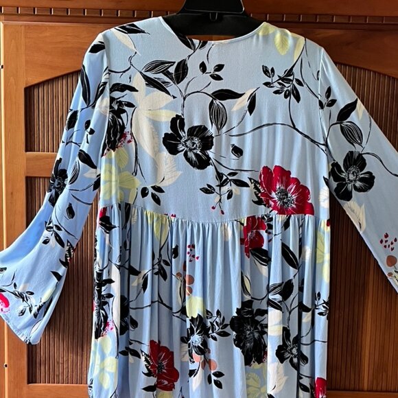 Blue Floral Free People Peasant Top, S/P - Picture 5 of 8